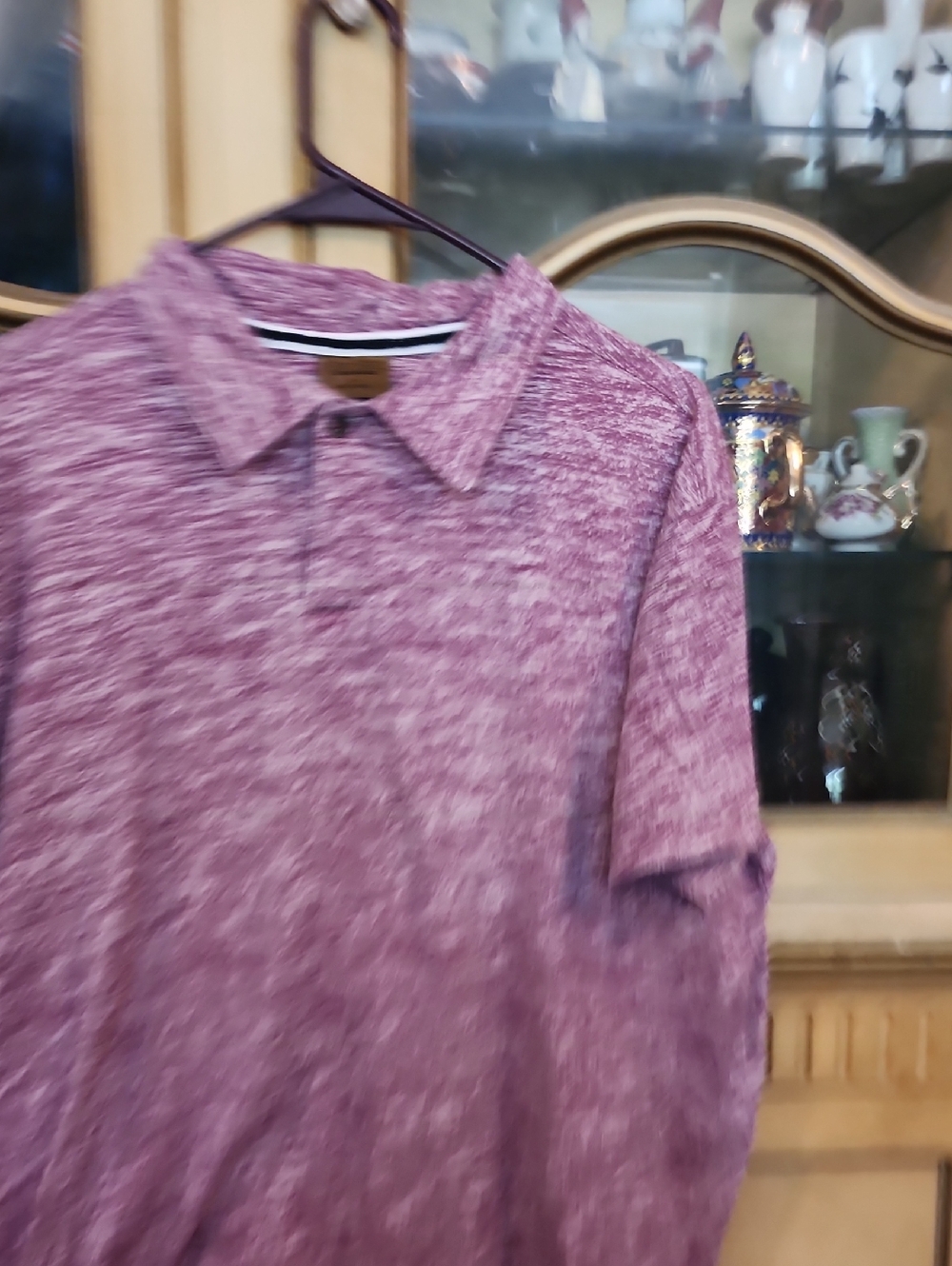 Men's Heathered Plum Polo Shirt